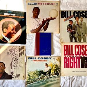 Bill Cosby Vinyl Record Collection — Multiple Album Covers and book"Time Flies "